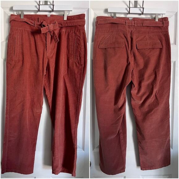 Sundance Straight Leg Crop Corduroy Pant size 14 terracotta - Picture 1 of 6